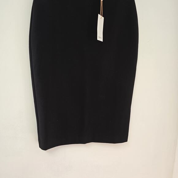 Quince Skirt Small Stretch Ponte Knit Pencil Black Knee Length Business NWT - Picture 4 of 8